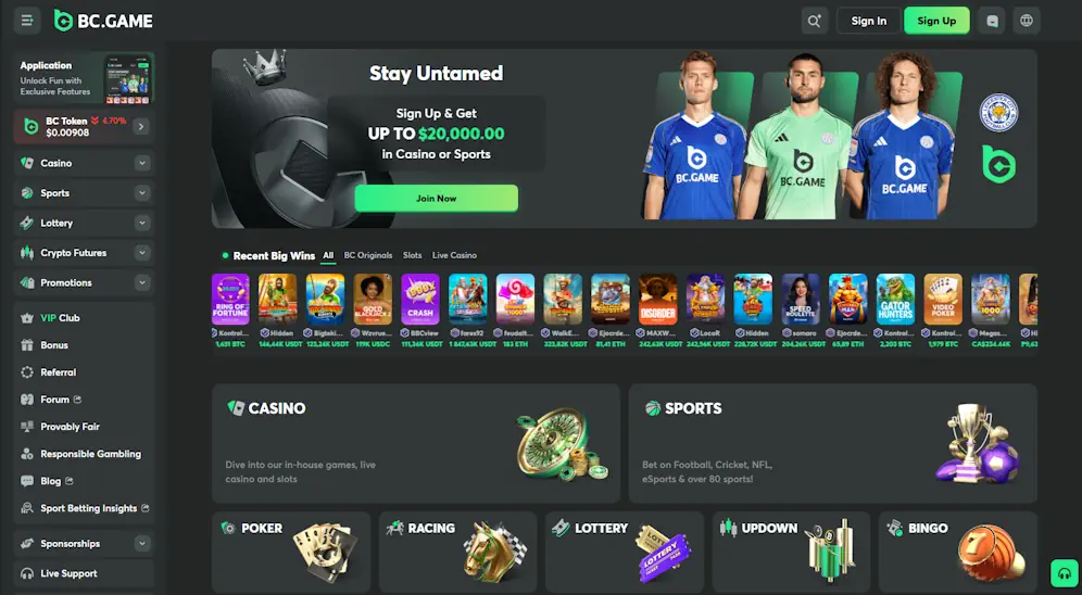 BC.Game Casino Screenshot