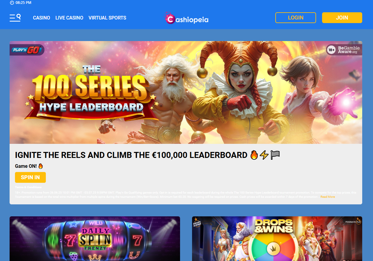 Cashiopeia Casino bonus