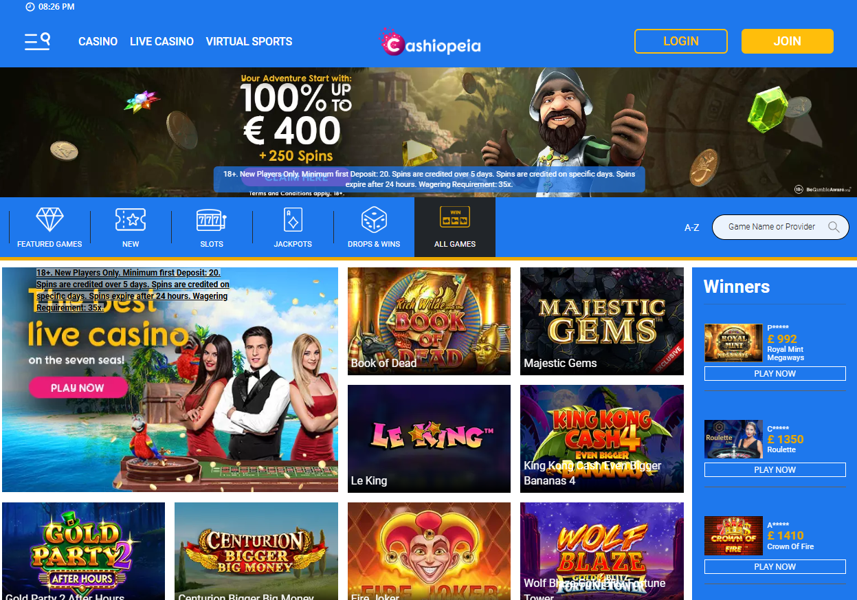 Cashiopeia Casino game
